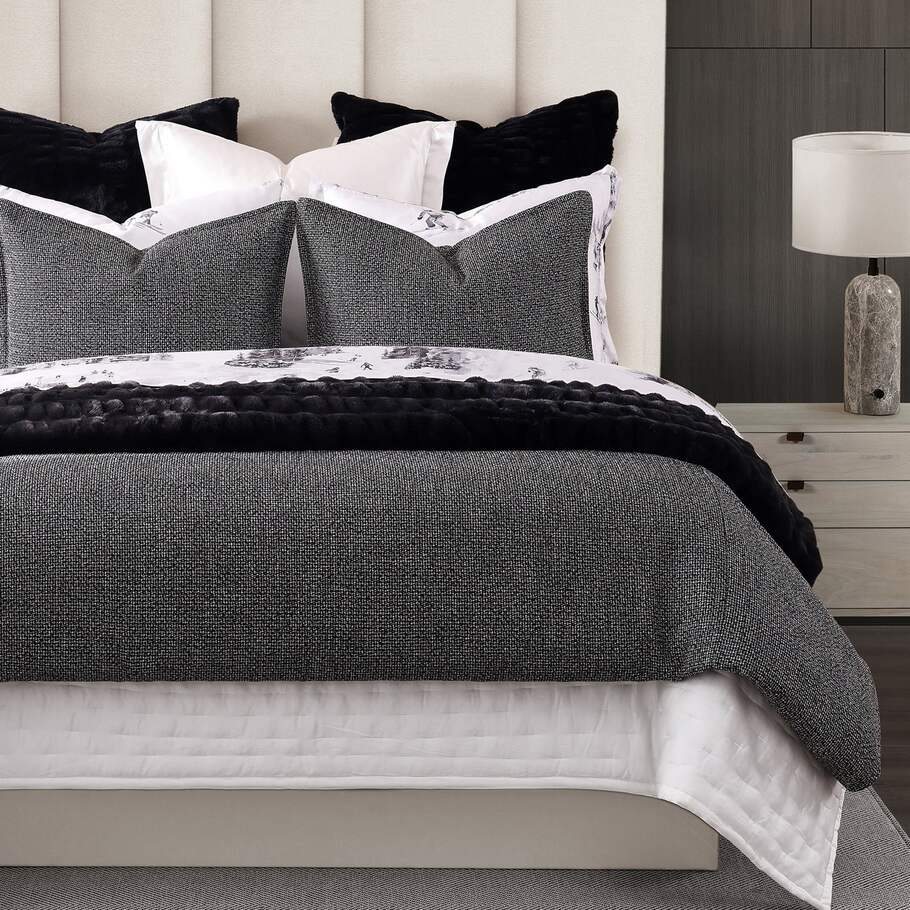 Parure de lit en tweed noir